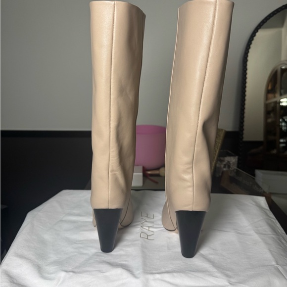 Elegant Beige Knee-High Boots - Picture 4 of 6